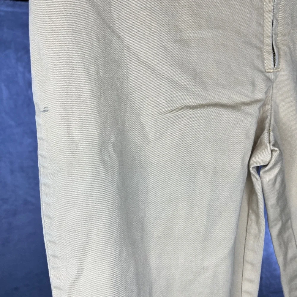 Tory Burch Pants Cropped Tan Cotton Blend Zipper Logo Size 6‎